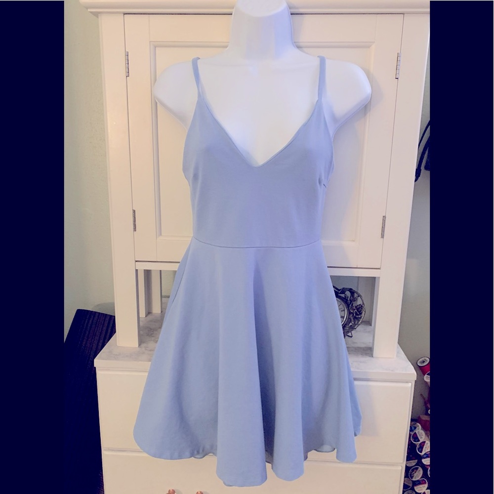 Babydoll light blue midi dress